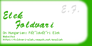 elek foldvari business card